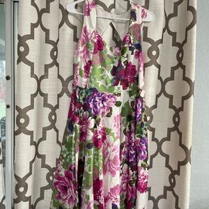 Floral Dress in Pink and Green